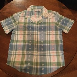 Blair 2 in 1 Top Blue with hearts NWT